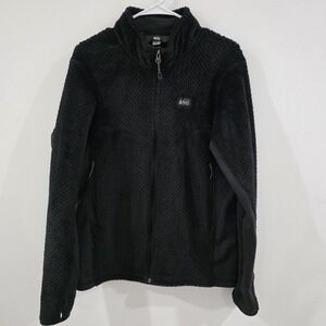 Rei Co Op Mens Polartec Fleece Zip Up Sweater Size Medium Black Jacket